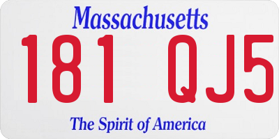 MA license plate 181QJ5