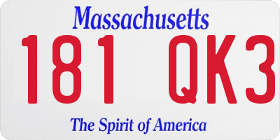 MA license plate 181QK3
