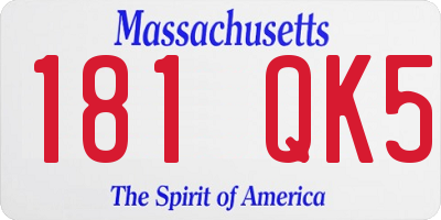 MA license plate 181QK5