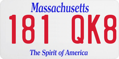 MA license plate 181QK8