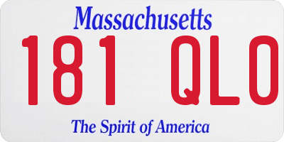 MA license plate 181QL0