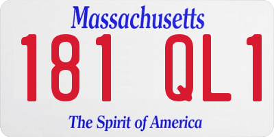 MA license plate 181QL1