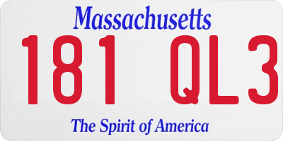 MA license plate 181QL3