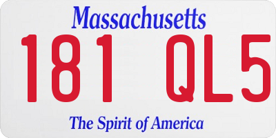 MA license plate 181QL5