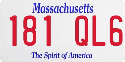 MA license plate 181QL6