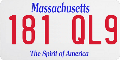 MA license plate 181QL9