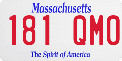MA license plate 181QM0