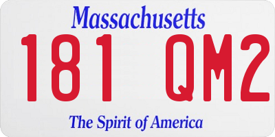 MA license plate 181QM2