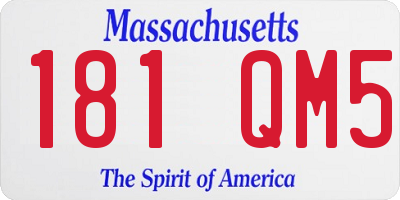 MA license plate 181QM5