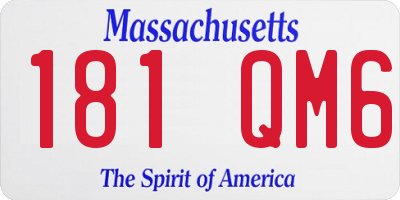 MA license plate 181QM6