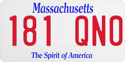 MA license plate 181QN0