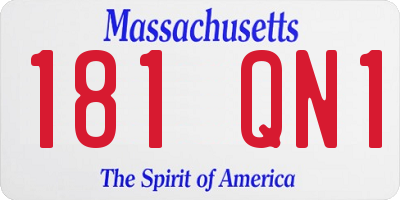 MA license plate 181QN1