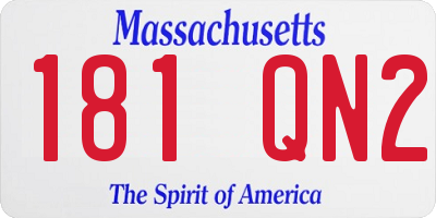 MA license plate 181QN2