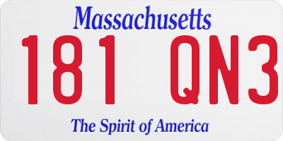 MA license plate 181QN3