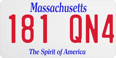 MA license plate 181QN4