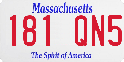 MA license plate 181QN5