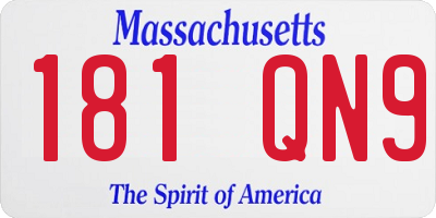 MA license plate 181QN9