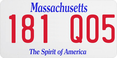 MA license plate 181QO5