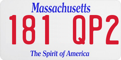 MA license plate 181QP2