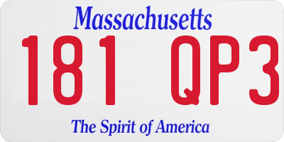 MA license plate 181QP3
