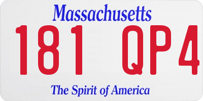 MA license plate 181QP4