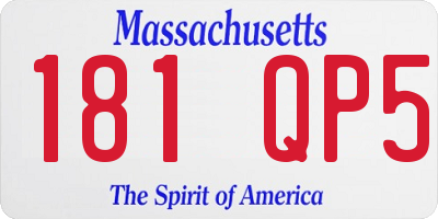 MA license plate 181QP5