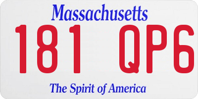 MA license plate 181QP6