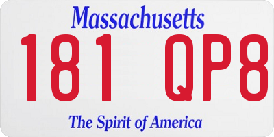 MA license plate 181QP8