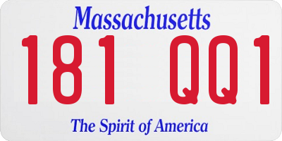 MA license plate 181QQ1