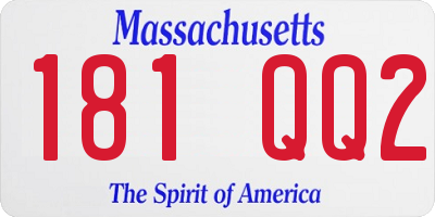 MA license plate 181QQ2