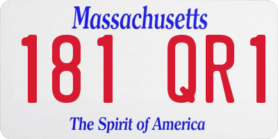 MA license plate 181QR1