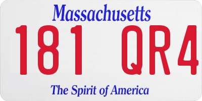 MA license plate 181QR4