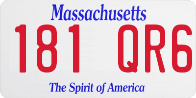 MA license plate 181QR6