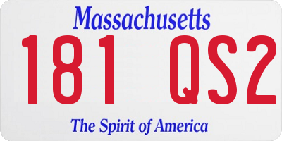 MA license plate 181QS2