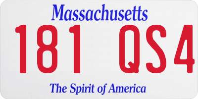 MA license plate 181QS4