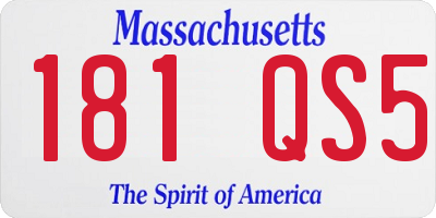 MA license plate 181QS5