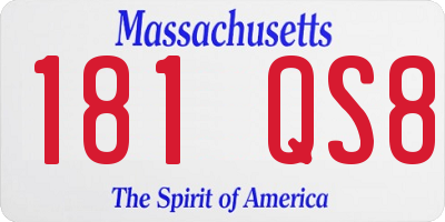 MA license plate 181QS8