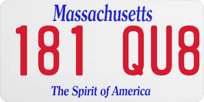 MA license plate 181QU8