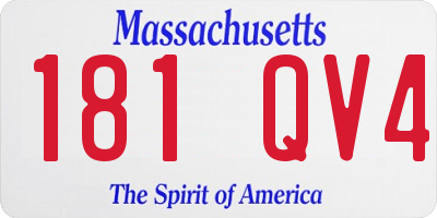 MA license plate 181QV4