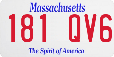 MA license plate 181QV6
