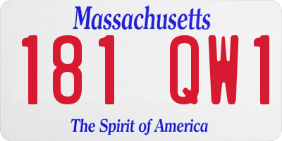 MA license plate 181QW1
