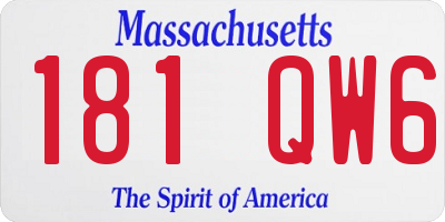 MA license plate 181QW6