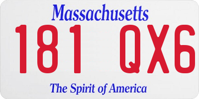 MA license plate 181QX6