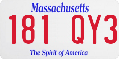 MA license plate 181QY3