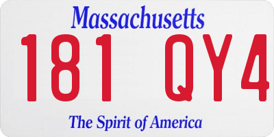 MA license plate 181QY4