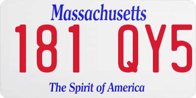 MA license plate 181QY5