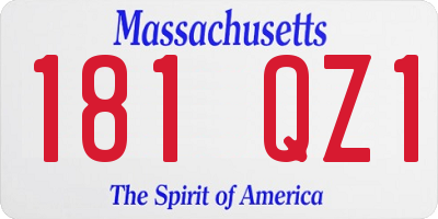 MA license plate 181QZ1