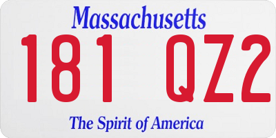 MA license plate 181QZ2