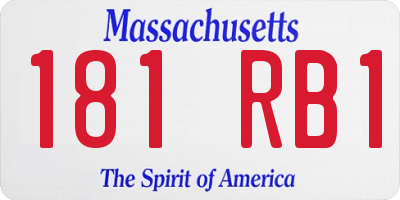 MA license plate 181RB1