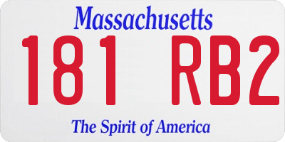 MA license plate 181RB2